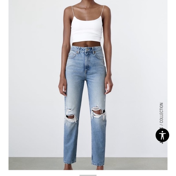 Zara Mom Fit Ripped Jeans - Picture 7 of 7